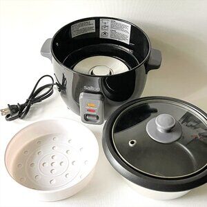 Salton Automatic Rice Cooker 6-Cup Food Steamer for Small Household RC1653 Black